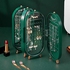 صندوق تخزين المجوهرات الأقراط عرض حامل سوار منظم قلادة مربع من البلاستيك قابل للطي 4 أبواب 240 فتحة (اللون : أخضر)