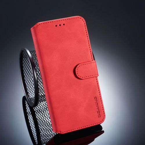DG.MING Retro Oil Side Horizontal Flip Case For Huawei P20 Pro, With Holder & Card Slots & Wallet (Red)