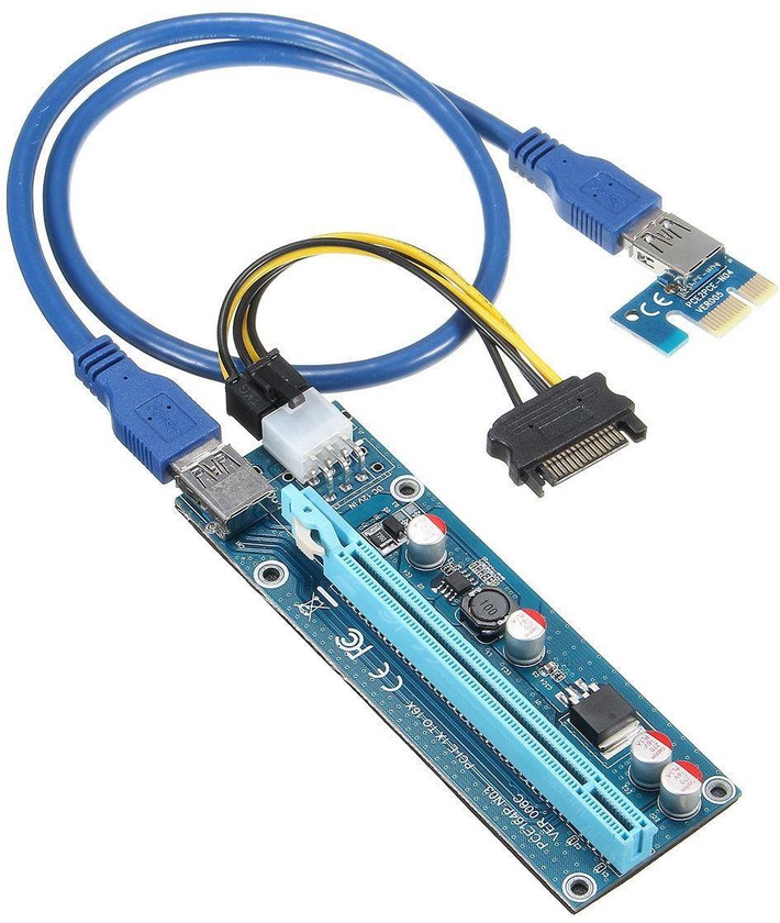 15 Sets USB3.0 PCI-E Express 1x to 16x Extender Riser Card plus Cable For Bitcoin