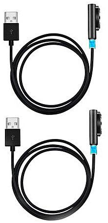 Generic Magnetic USB Charging Cable for Sony Xperia Z1 / Z1 Compact / Z1s / Z1 Mini / Z Ultra / Z2 / Z3 - Set of Two - Black