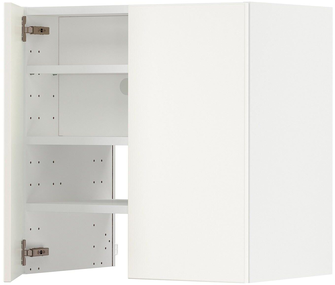 METOD خزانة حائط لشفاط روائح مع رف/باب - أبيض/Veddinge أبيض ‎60x60 سم‏