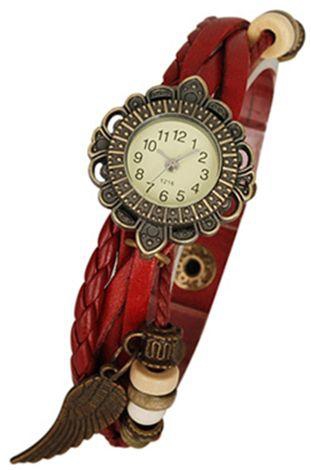 Bracelet Bangle Lady Woman Wrist Watch‫(Red)