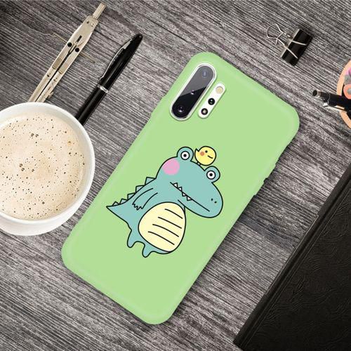 For Galaxy Note 10+ Cartoon Animal Pattern TPU Protective Case(Green Crocodile Bird)