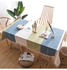 مفرش طاولة مزين بشرابات من الدانتيل أبيض/أزرق/أخضر 100x160سم