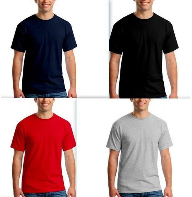 Set-of-Four Round Neck Polo For Men T-shirt
