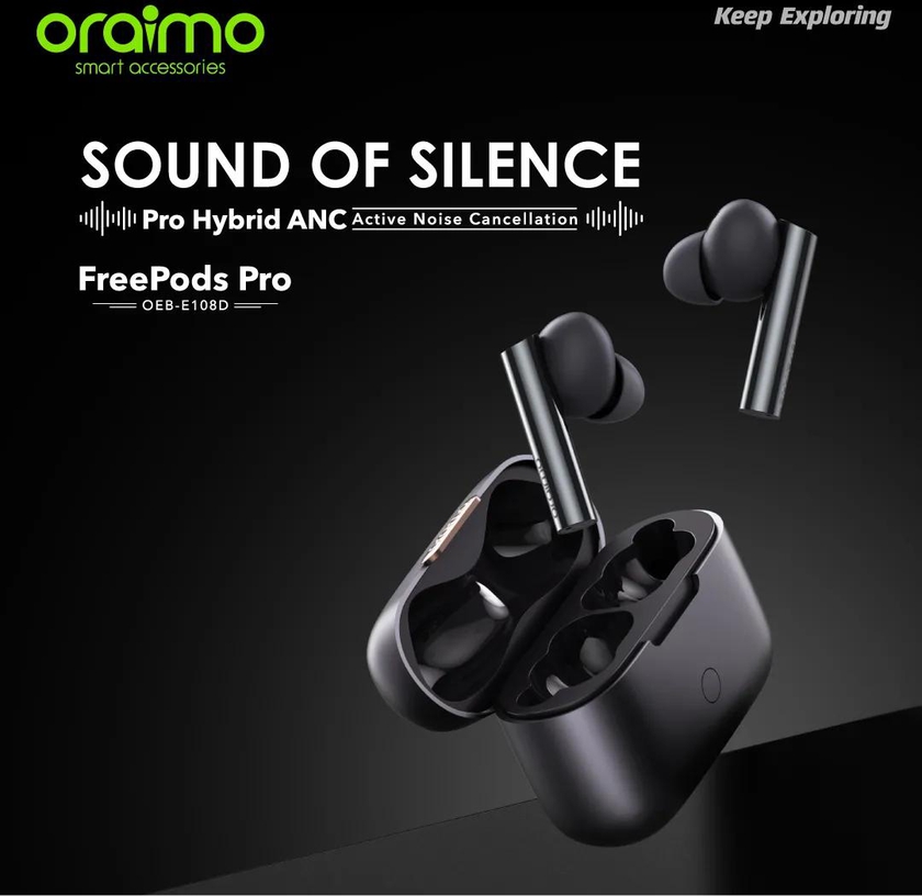 oraimo FreePods Pro ANC Active Noise Cancellation TWS True Wireless Earbuds Bluetooth Earphones pods