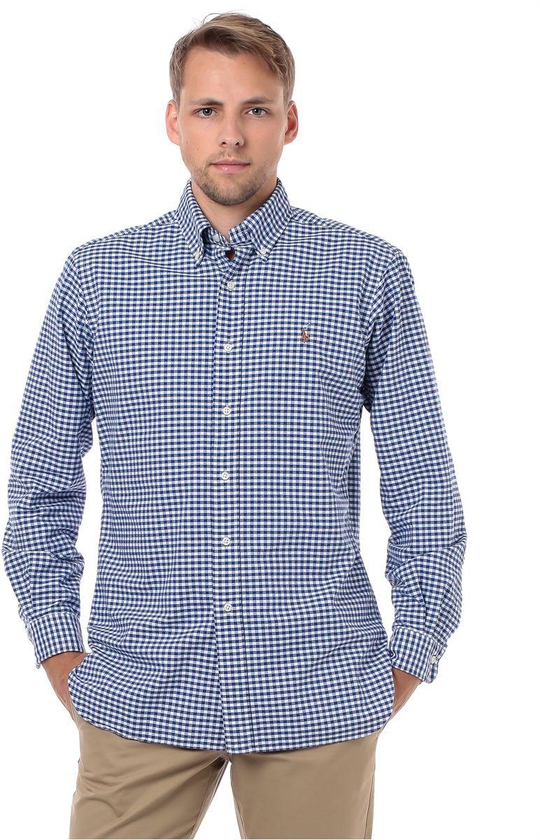 Polo Ralph Lauren Men'S Classic Fit Gingham Oxford Shirt, Xl, Blue