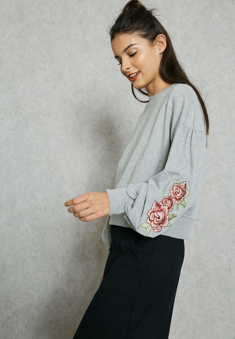 Embroidered Detail Sweatshirt