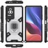 Xiaomi Poco F4 - Original New All-in-One Case . Dual Protection Shockproof Case Slip-Resistant - With Back Kickstand, Ring Hand Holder And Short Lanyard - Transparent & Black