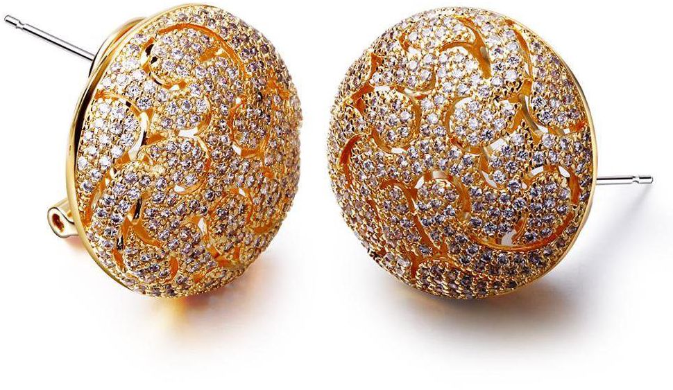 Zircon Earrings for Women , Gold Plated , se011353G