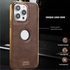 Next store Genuine Leather Back Case with Velvet Lining Inside Raised Edges Full Camera Protection Bumper Cover Compatible with iPhone 14 Pro Max (Brown)