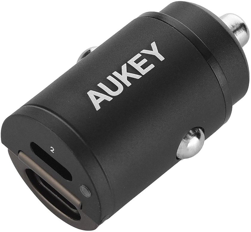 AUKEY Power Delivery Nano Car Charger 30W, 2 Port, Black
