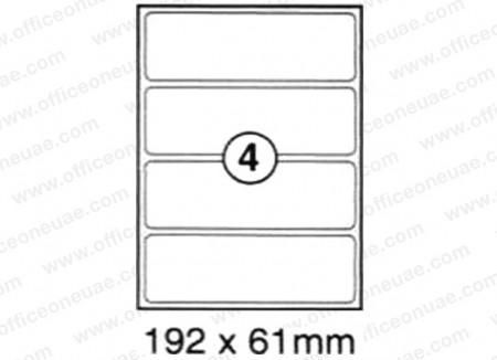 xel-lent 4 Box File Labels, Broad, 192 x 61 mm, 100sheets/pack, White