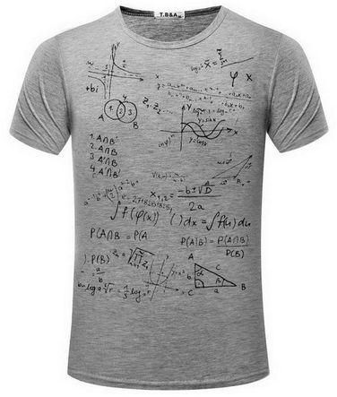 Quality Cotton Men Printed Fashion Short Sleeve With Mathematic Symbol T-shirt