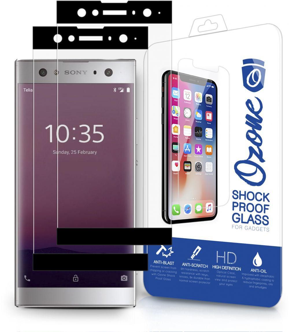 Ozone Xperia XA2 Ultra Tempered Glass Shock Proof Screen Protector ‫(Pack Of 2) - Black