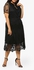 Black Embroidered Net Dress