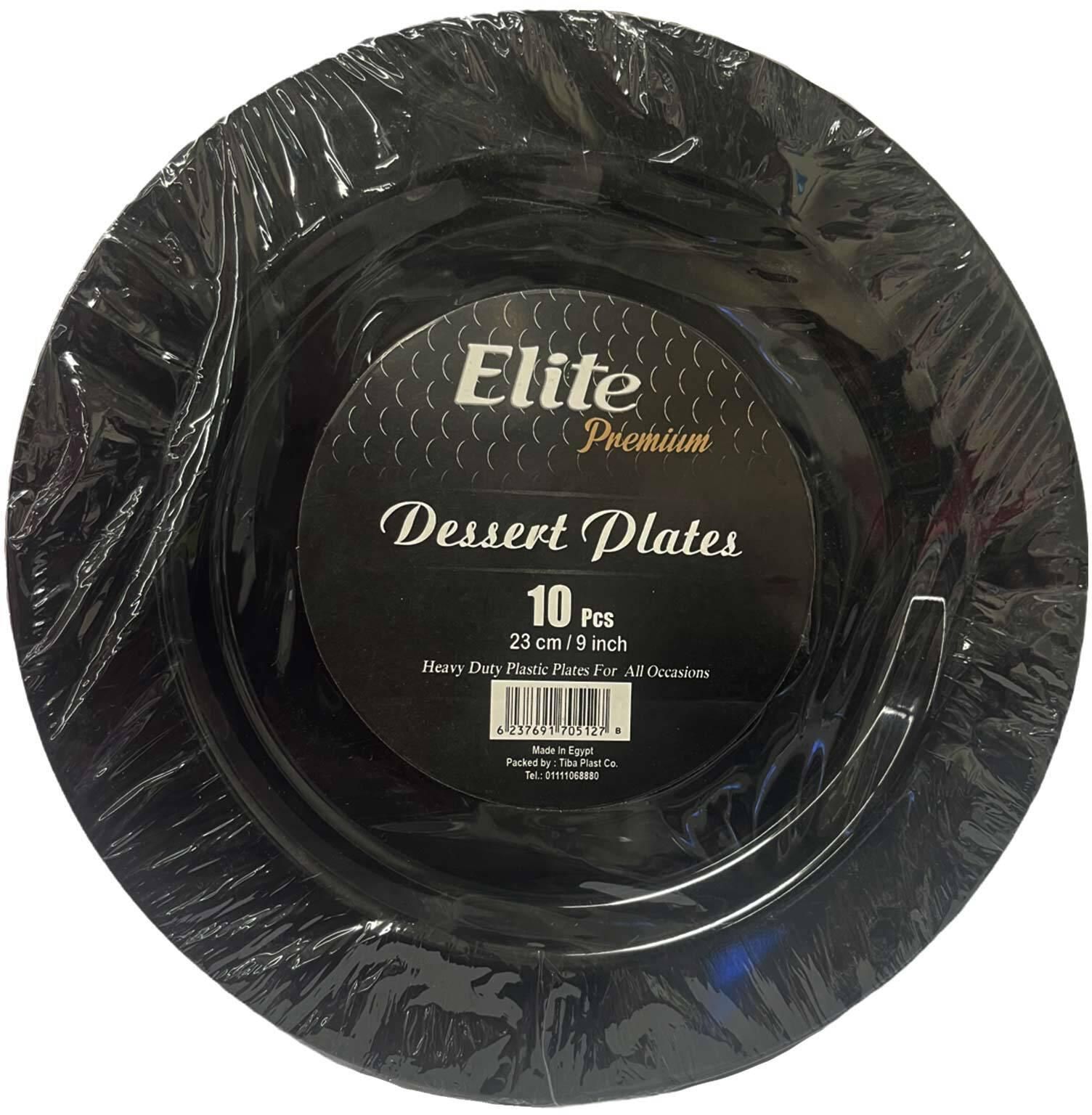 Elite Dishes - Medium - Black - 10 Pieces