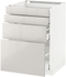 METOD / MAXIMERA Base cab 4 frnts/4 drawers - white/Ringhult light grey 60x60 cm