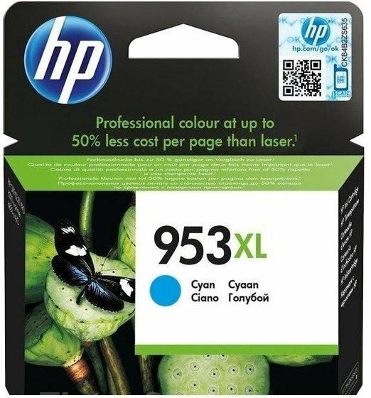 HP 953Xl Cyan Ink Cartridge, F6U16Ae