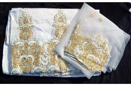 7 Yards Embroidered & Beaded Indian Lace George with Blouse - White price  from konga in Nigeria - Yaoota!