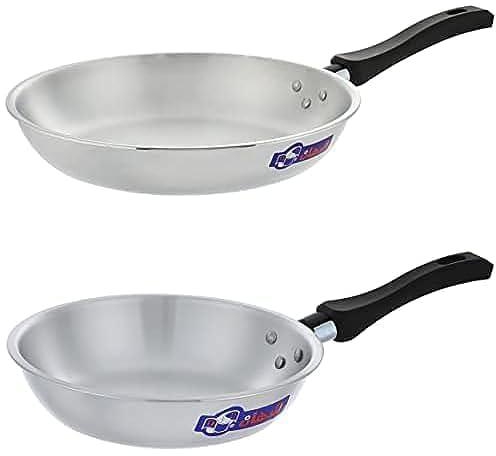 El Dahan Frying Pan with Bakelite Handle, 26 centimeters - Silver + El Dahan Frying Pan with Bakelite Handle, 18 centimeters - Silver