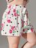 Plus Size Floral Print Belted Paperbag Shorts - 4x