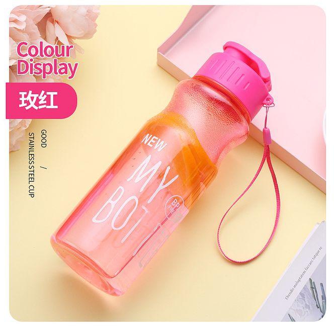 Portable Plastic Water Bottle- Pink