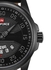 Men's Leather Strap Analog Wrist Watch NF9124 - 45 mm - Black