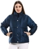 Everest Slash Pockets Long Sleeves Puffer Jacket - Navy Blue