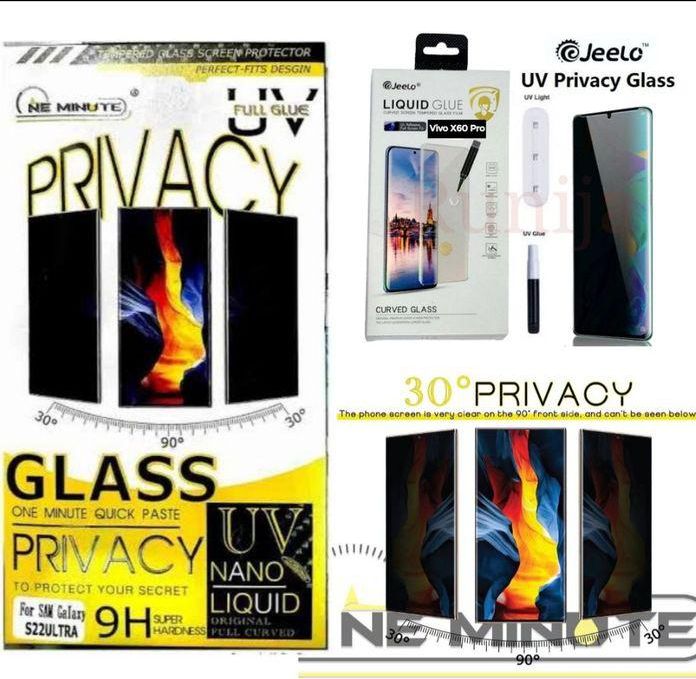 For Samsung Galaxy S20 Ultra 5G Privacy Screen Protector Nano Optics Curved Liquid Full Glue Glass With UV Light TVS