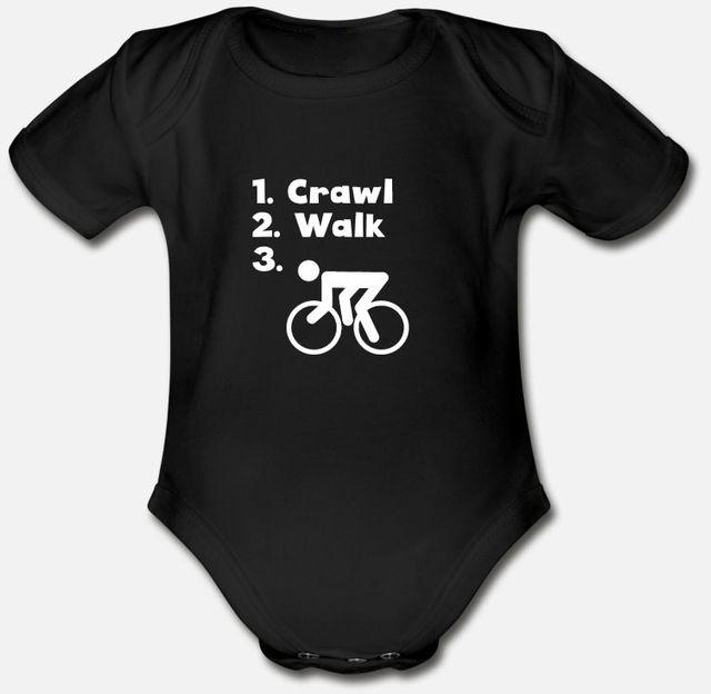 Crawl Walk Cycling Organic Short Sleeve Baby Bodysuit