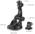 Car Suction Cup Mount With Tripod Adapter For Action Camera Black