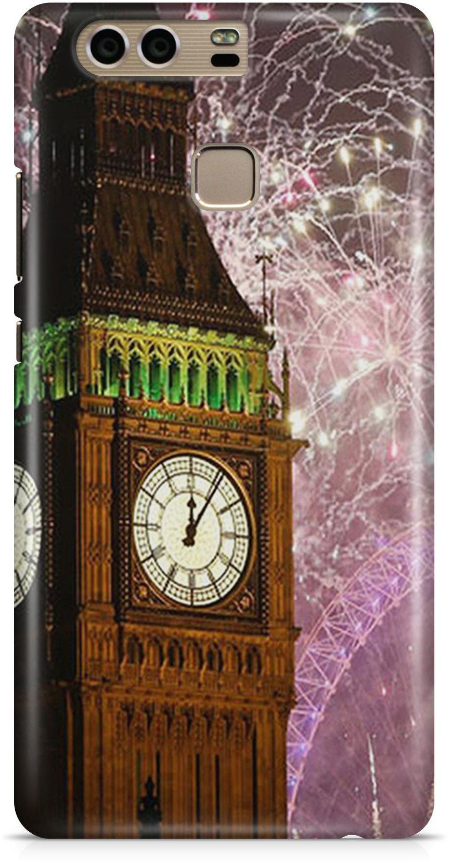 Big Ben Happy New Year London Fireworks Party 2017 3D Ultra Thin Hard 3mm Thick Unique Personalised Phone Case Cover for Huawei P9