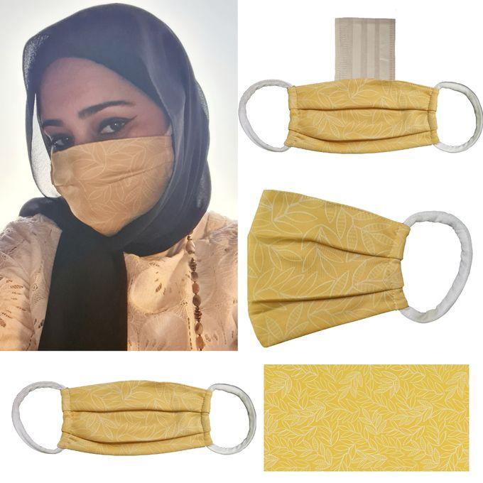 aZeeZ Yellow Leaves Women Face Mask - 3 Layers + 5 SMS Filter
