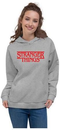 سويت شيرت مزين بطبعة عبارة "Stranger Things" رمادي