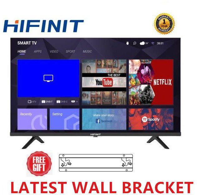 Hifinit 32 Inch Frameless Android Smart HD LED TV - Black