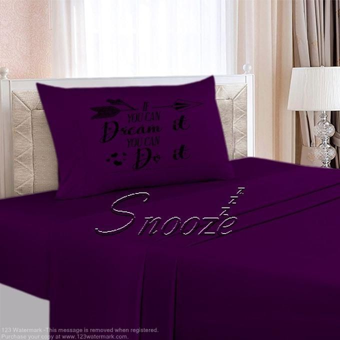 Snooze طقم ملاية سرير عادية 2 قطعه 160*235 سم (تصميم دريم ) موف