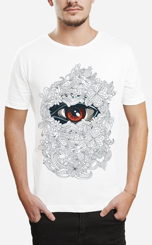 Ibrand Printed-T-Shirt-White