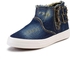 High Top Sneakers With Buckles - 20 Sizes (Navy)