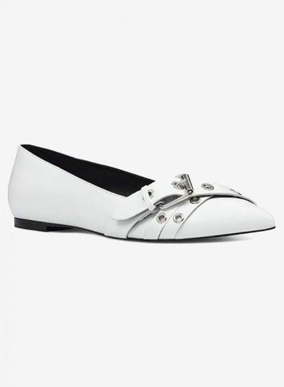 Solid Synthetic Sole Ballerinas White