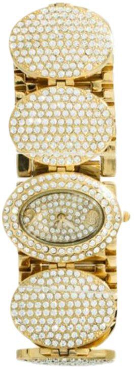 TIVAYE 2466 Rhinestone studded Stainless Steel Bracelet Dress Watch For Women-Gold