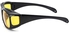 نظارات شمسية عالية الدقة مضادة للوهج - عدسات مستقطبة نحاسية وصفراء ملونة للقيادة الليلية مع حامل مشبك للسيارة - نايت فيزور , للكبار من الجنسين