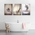 ZFTCN Animal Black White Wall Art Prints, Animal in the Bath Canvas Pictures Dream Bath Poster Minimalist Home Decor - 4 Pieces Without Frame (20 x 30 cm x 4 pieces)