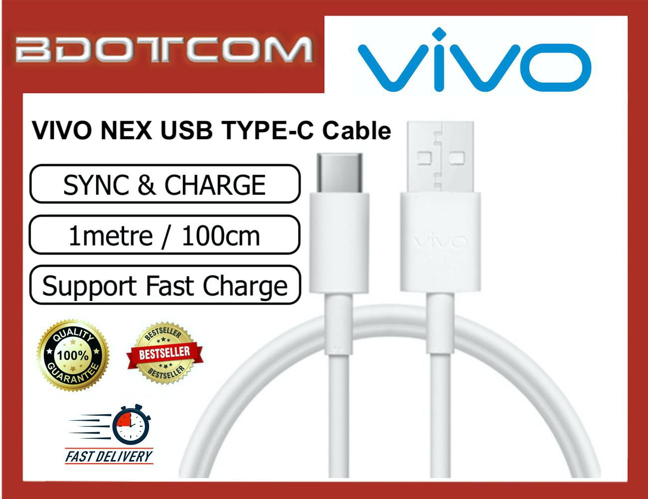 Vivo NEX Fast Charge USB Type C Sync &amp; Charge Cable for Vivo NEX 3