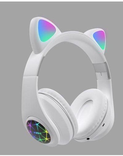 On-Ear Cat Ear Headphones White