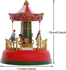 Collection Music Box LED Light Of Miniature Versions Of Carnival Rides Figurine Depicts And Colorful Horses On Striking Gold Carnival Carousel Mechanical Ponies Slowly Rotate Upon Windup-15X11 CM