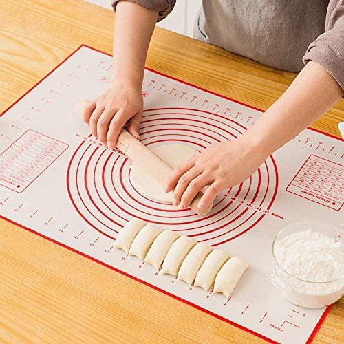 Silicone Pastry Mat Extra Large Non Slip with Measurement, Non Stick, Large and Thick, for Fondant, Rolling Dough, Pie Crust, Pizza and Cookies-60 * 40cm