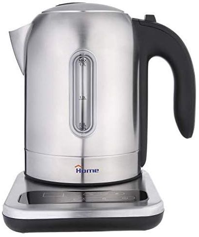 Home K434 Stainless Steel Electric Kettle, 1.7 Liters - Silver & Black