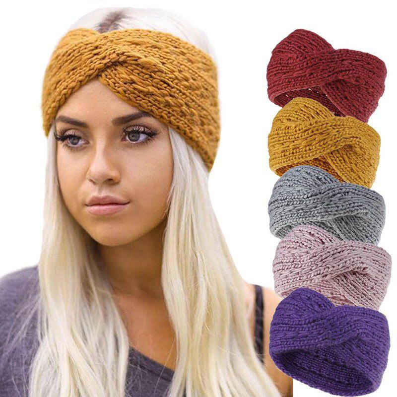 Women's Knitted Hairband Solid Color Chic Ladylike Hair Accessory