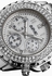 August Steiner Women's Silver-Tone Crystal MOP Chronograph Bracelet Watch